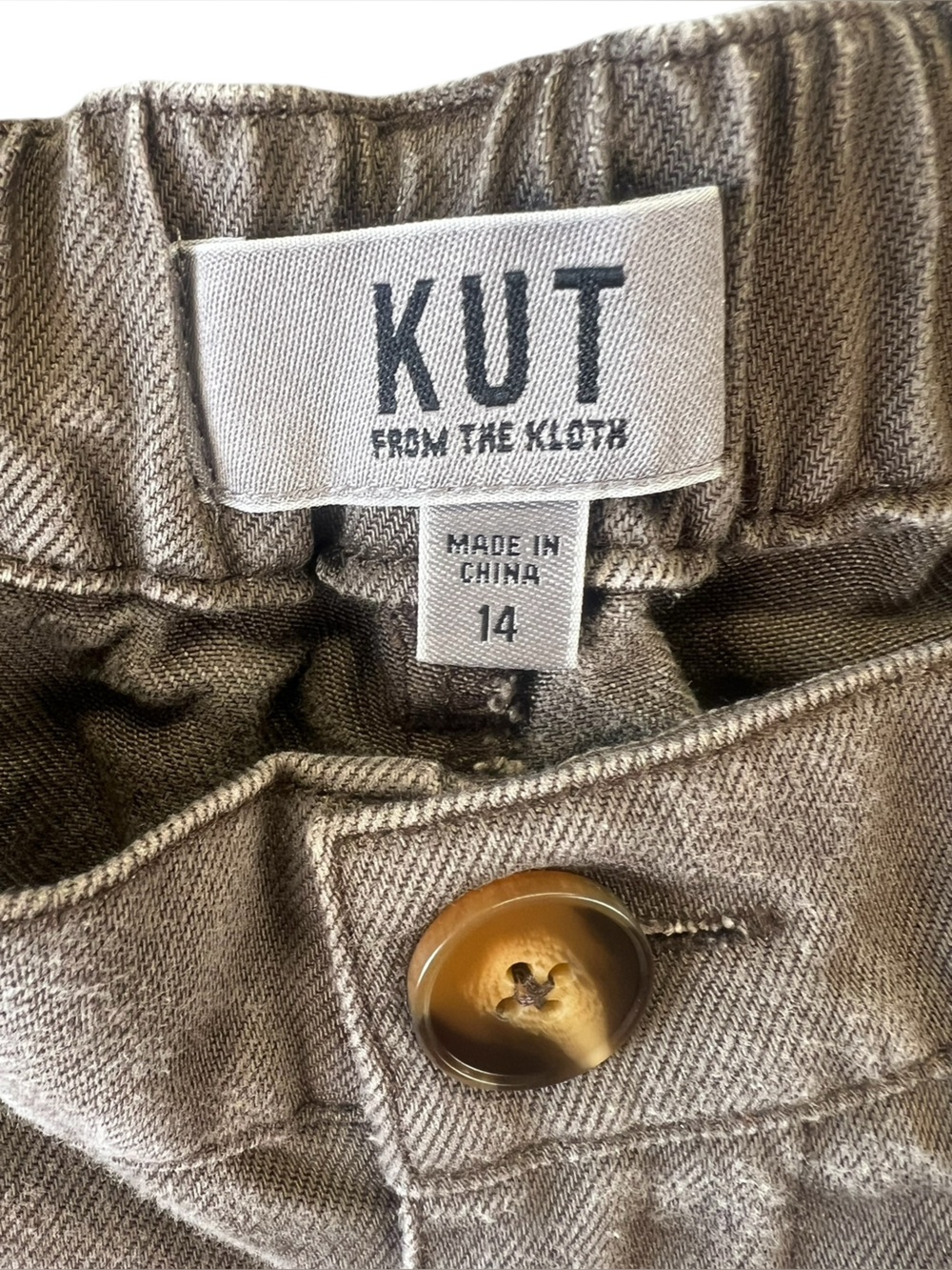 KUT From The Kloth High-Rise Wide Leg Jeans Size 14 Meg In Chestnut Color Boho - Picture 9 of 15